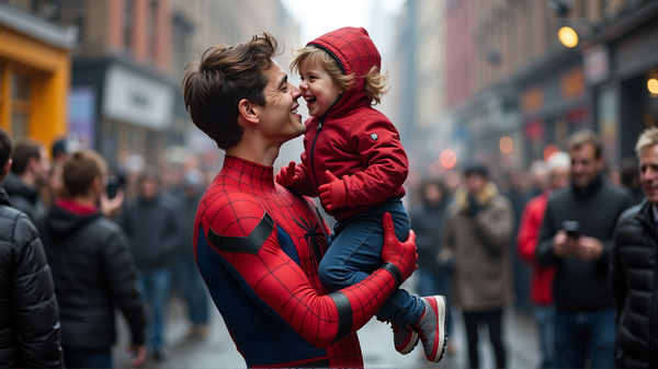 Tom Hollands atemberaubender Stunt mit kleinem Fan erobert Herzen am Spider-Man-Set!